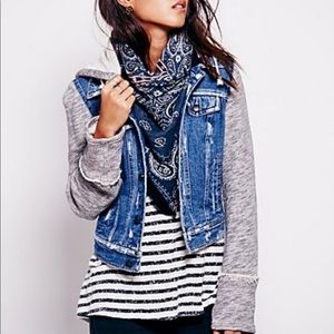 Free People Knit Hooded denim jacket